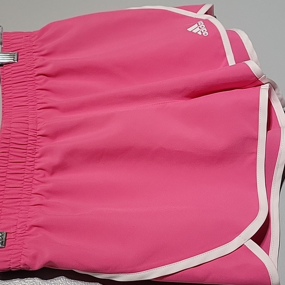 adidas Girls Dark Pink Aeroready Moisture-absorbing Shorts Sz 14 Running, NWT - Picture 2 of 7